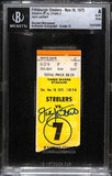 Jack Lambert Signed Pittsburgh Steelers 11/16/75 Ticket Stub Slab Beckett 38402