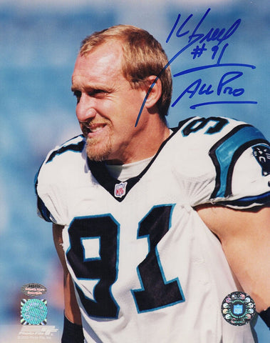 Kevin Greene Signed Panthers White Jersey Close Up 8x10 Photo w/All Pro (SS COA)