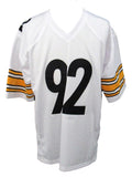 James Harrison Signed/Auto Steelers White Custom Jersey Beckett 155753