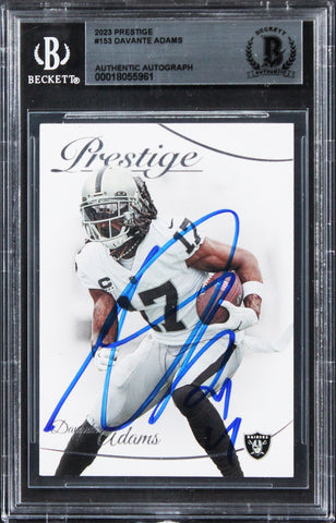 Raiders Davante Adams Authentic Signed 2023 Prestige #153 Card BAS Slabbed