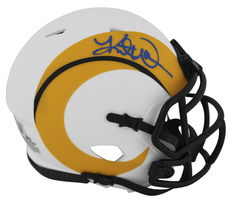 Rams Kurt Warner Authentic Signed Alternate Lunar Speed Mini Helmet BAS #BK88095