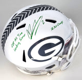 Packers MASON CROSBY Signed Full Size SALUTE Replica Helmet AUTO w/ Scripts JSA
