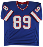 Steve Tasker Authentic Signed Blue Pro Style Jersey Autographed BAS Witnessed