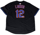 FRANCISCO LINDOR SIGNED NEW YORK METS #12 BLACK NIKE LIMITED JERSEY FANATICS