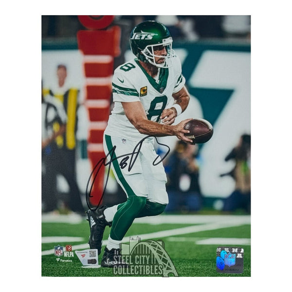 Aaron Rodgers Autographed New York Jets 8x10 Football Photo - Fanatics (Handoff)