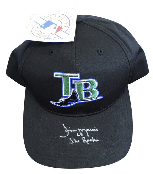Rays Jim Morris "The Rookie" Authentic Signed Black MLB Hat BAS #WA40677