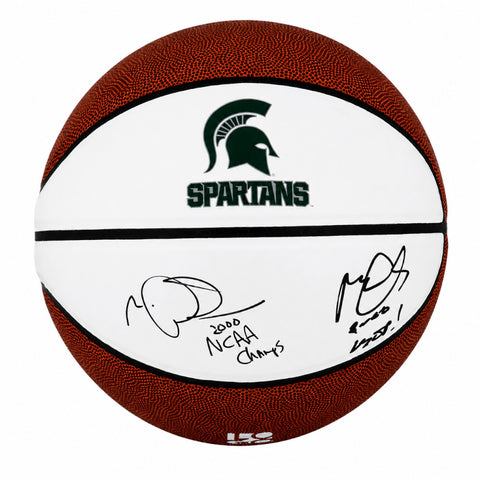 Mateen Cleaves & Morris Peterson Signed Michigan State Basketball w/INSC -SS COA