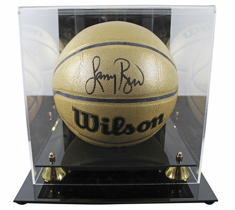Celtics Larry Bird Auth Signed Wilson Gold Edition Basketball w/ Case BAS Wit