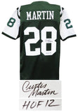 Curtis Martin (Jets) Signed Green Custom Football Jersey w/HOF'12 - SCHWARTZ COA