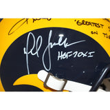 Kurt Warner Marshall Faulk Dick Vermiel LA Rams TB Pro Helmet Beckett 42259