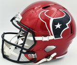 Tank Dell Autographed Texans Flash Red Full Size Speed Helmet JSA #AS41573