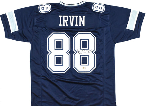 Michael Irvin Autographed Blue Pro Style Jersey - Beckett W Hologram *Black