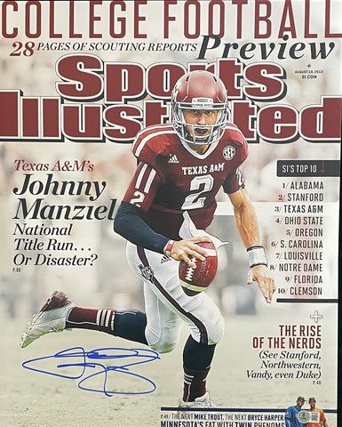 Johnny Manziel Texas A&M Heisman Winner Signed 16x20 Photo Beckett Witness 05170