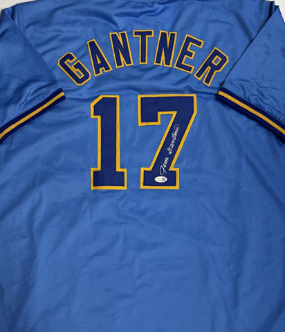 Brewers JIM GANTNER Signed Custom Replica Blue Milwaukee Jersey AUTO - JSA