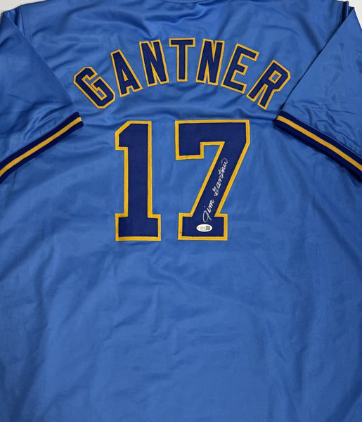 Brewers JIM GANTNER Signed Custom Replica Blue Milwaukee Jersey AUTO - JSA