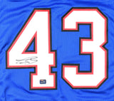 Terrel Bernard Autographed Blue Pro Style Jersey - Prova *Black