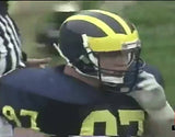 Aidan Hutchinson Signed Michigan Wolverines Throwback Jersey (Beckett) Def. End