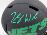 ZACH WILSON AUTOGRAPHED JETS ECLIPSE BLACK FULL SIZE SPEED HELMET BECKETT 194730