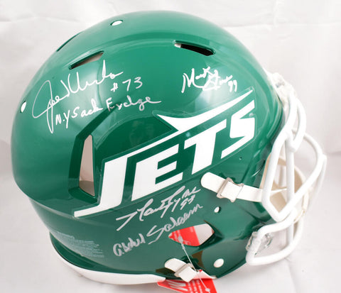 Sack Exchange Autographed New York Jets F/S 78-89 Speed Authentic Helmet - JSA W