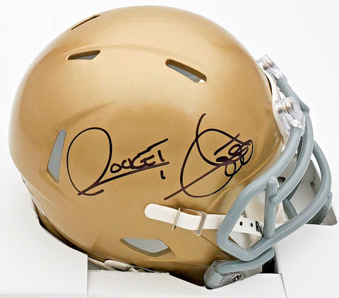 Raghib "Rocket" Ismail Signed Notre Dame Fighting Irish Mini Helmet (JSA) W.R.
