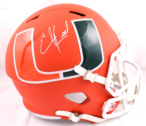 Ed Reed Autographed Miami Hurricanes F/S Amp Speed Helmet-Beckett W Hologram