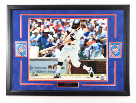 Ben Zobrist Signed Cubs Custom Framed 22x30 Photo Display (JSA, Zobrist & MLB)