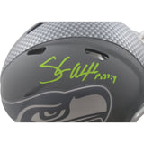 Shaun Alexander Autographed Seattle Seahawks Slate Mini Helmet Beckett WIT 55055