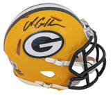 Packers Matthew Golden Authentic Signed Speed Mini Helmet W/ Case BAS Witnessed