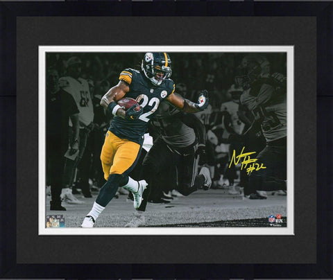 FRMD Najee Harris Pittsburgh Steelers Signed 11" x 14" Stiff Arm Spotlight Photo