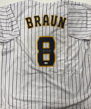 Brewers Outfielder RYAN BRAUN Signed Custom Replica Pinstripe Jersey AUTO - JSA