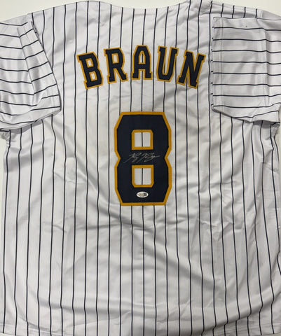 Brewers Outfielder RYAN BRAUN Signed Custom Replica Pinstripe Jersey AUTO - JSA