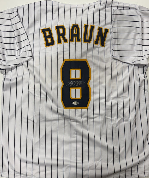 Brewers Outfielder RYAN BRAUN Signed Custom Replica Pinstripe Jersey AUTO - JSA