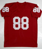 Keith Jackson Autographed Red College Style Jersey- JSA Witnessed Authenticated