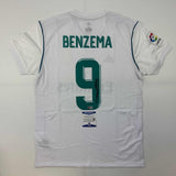 Autographed/Signed Karim Benzema Real Madrid 17-18 White Jersey Beckett COA