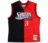 Allen Iverson Signed 76ers Mitchell & Ness Split Swingman 00-01 Red/Black Jersey