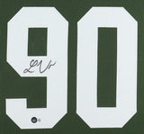 Lukas Van Ness Signed Green Bay Packers 35x43 Framed Jersey (Beckett) Ex-Iowa LB