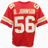 Derrick Johnson Autographed Pro Style Size XL Red Jersey Beckett Witness 45438