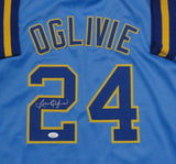 Brewers 82 AL Champ BEN OGLIVI Signed Custom Replica Blue Jersey AUTO - JSA
