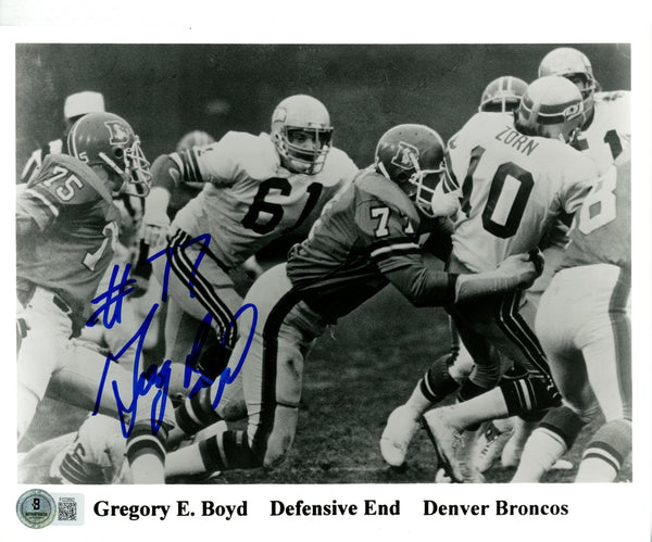 Greg Boyd Autographed/Signed Denver Broncos 8x10 Photo Beckett 57734