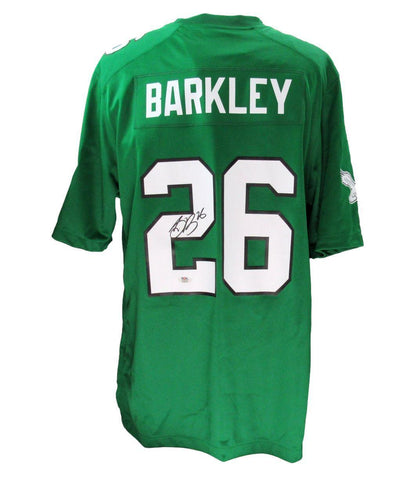 Saquon Barkley Signed/Autographed Kelly Nike Football Jersey Eagles PSA 192800