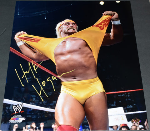 HULK HOGAN SIGNED AUTOGRAPHED WWE LICENSED PHOTOFILE 16x20 PHOTO COA