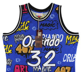 Magic Shaquille O'Neal Signed Alt Blue M&N 1994-95 HWC Swingman Jersey BAS Wit