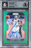 Thunder Luguentz Dort Signed 2021 Panini Prizm Green #114 Card BAS Slabbed