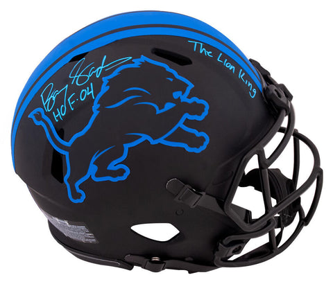 Barry Sanders Signed Lions ECLIPSE Riddell FS Auth Speed Helmet w/2-INSC -SS COA