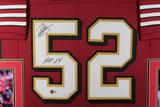 Patrick Willis Autographed/Signed Pro Style Red Framed Jersey BAS 44612