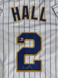 BILL HALL Signed Custom Replica Brewers Pinstripe Jersey AUTO - BAS