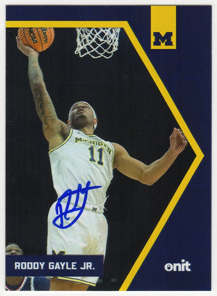 Roddy Gayle Jr. Signed Michigan 2025 Onit Basketball Trading Card #B-12 (SS COA)