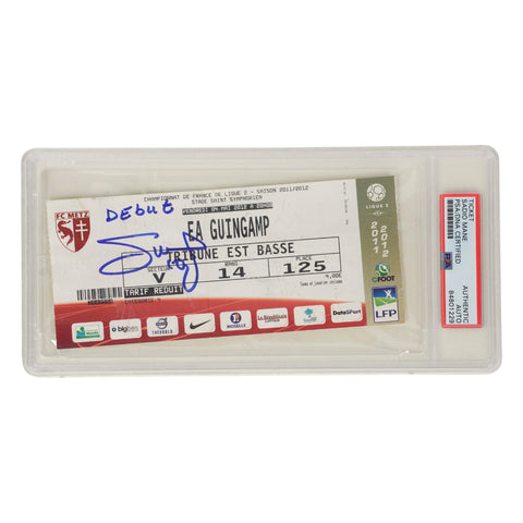 Sadio Mane Signed 2012 Pro Debut Season & First Goal Ticket Inscribed - PSA Auth