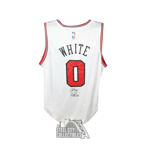 Coby White Autographed Chicago Bulls Fanatics White Basketball Jersey - Fanatics