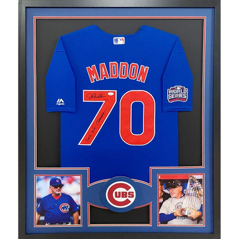 Joe Maddon Autographed Signed Framed Chicago Cubs Jersey JSA